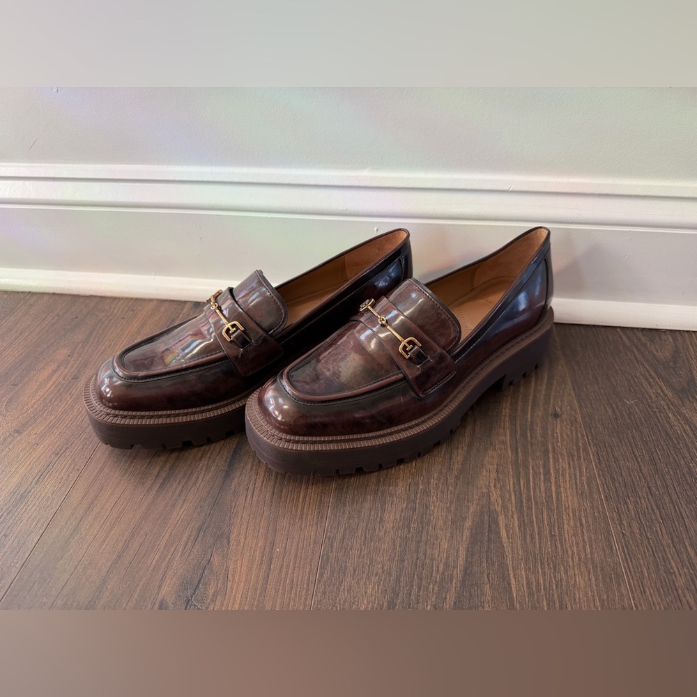 Sam Edelman Laurs Lug Sole Loafer Chesnut Brown Size 10.5